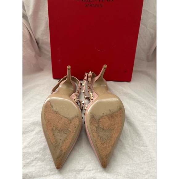 Valentino Rockstud Women's Rockstud Pumps Hells Pink Leather Size 39 - Picture 5 of 12